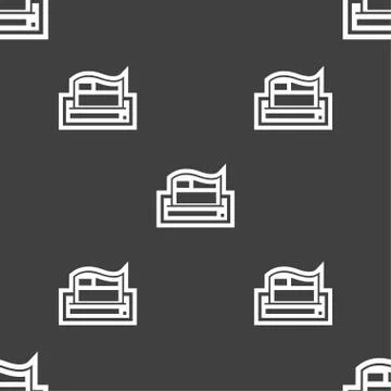Newspaper icon sign. Seamless pattern on a gray background. Vector イラスト素材