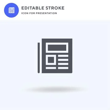 Newspaper icon vector, filled flat sign, solid pictogram isolated on white, l Illustrazione stock