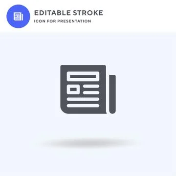 Newspaper icon vector, filled flat sign, solid pictogram isolated on white, l Illustrazione stock