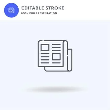 Newspaper icon vector, filled flat sign, solid pictogram isolated on white, l Illustrazione stock