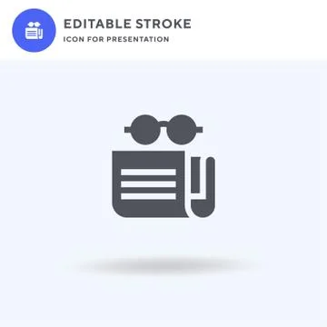 Newspaper icon vector, filled flat sign, solid pictogram isolated on white, logo Illustrazione stock