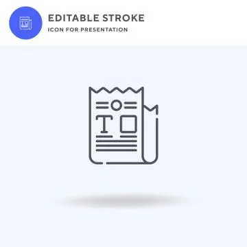 Newspaper icon vector, filled flat sign, solid pictogram isolated on white, logo Illustrazione stock