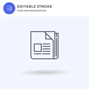 Newspaper icon vector, filled flat sign, solid pictogram isolated on white, logo Illustrazione stock