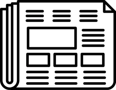 Newspaper icon vector 库存插图