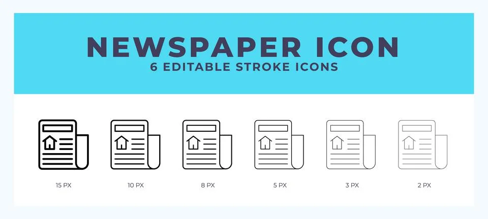 Newspaper icon vector illustration. With editable stroke for web. App and mor Stock Illustration