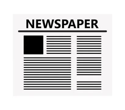 Newspaper icon on white background Stock Illustration