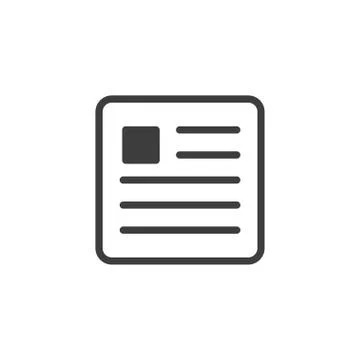 Newspaper icon on white background Illustrazione stock