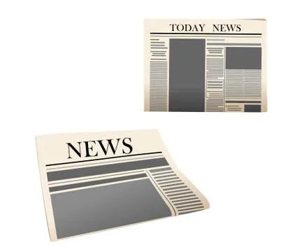 Newspaper icons with detailed elements Stock Illustration