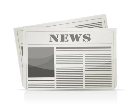 Newspaper illustration design over a white background 库存插图