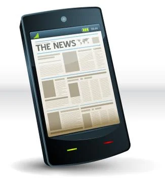 Newspaper inside pocket mobile phone 스톡 일러스트