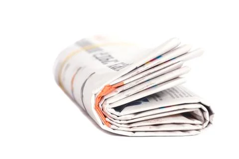 Newspaper isolated on white background Stock Photos