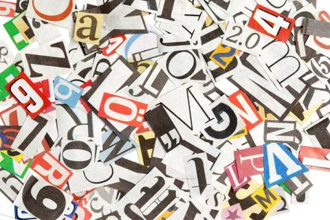 Newspaper letters background Stock Photos