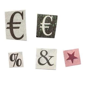 Newspaper letters Stock Photos