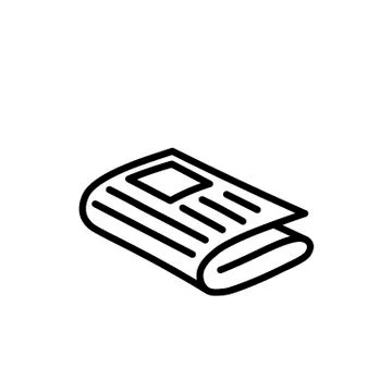 Newspaper line icon in flat style on white Stock-Illustration