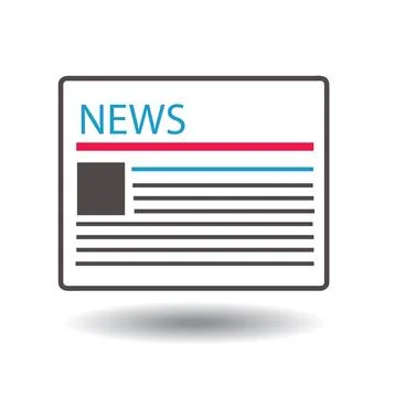 Newspaper line icon, outline vector sign Stock Illustration