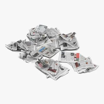 Newspaper Litter 4 3D Model 3D Model