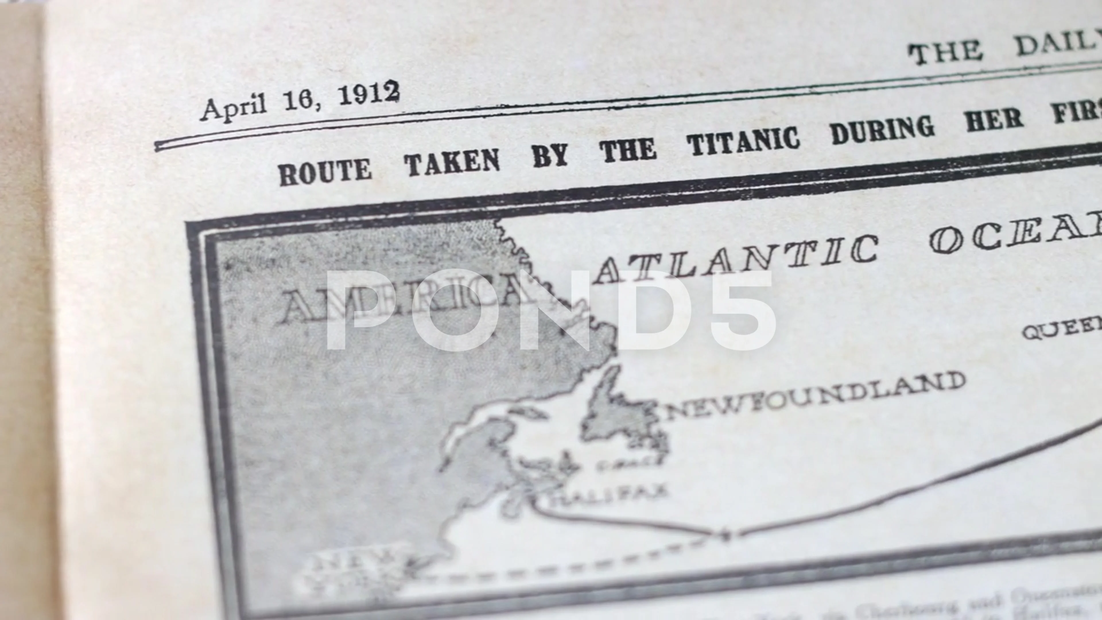 titanic route map 1912