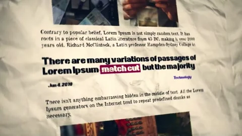Newspaper Match Cut Intro | Vintage Editorial Opener Stock After Effects