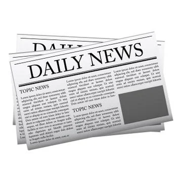 Newspaper mockup template, vector illustration Stock Illustration