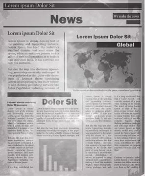 Newspaper news flat image Stock Illustration