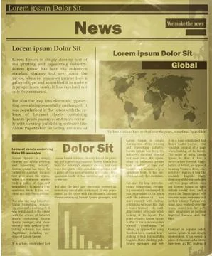Newspaper news flat image Stock Illustration