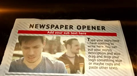 Newspaper Opener 库存 After Effects