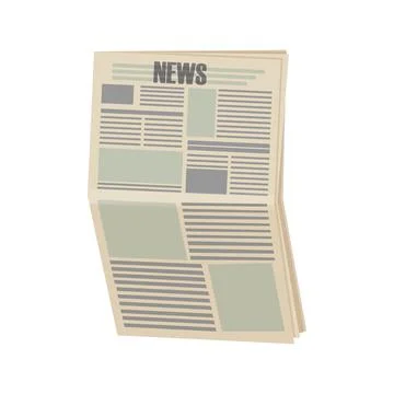 Newspaper pile, stack of magazine with rope in cartoon style isolated on white Stock Illustration