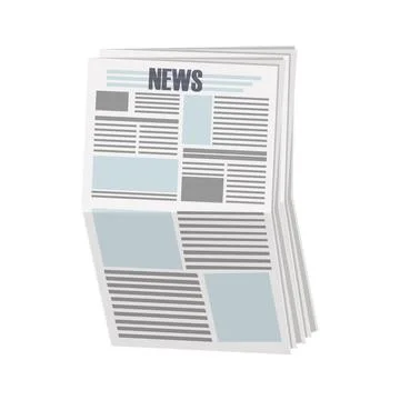Newspaper pile, stack of magazine with rope in cartoon style isolated on white Stock Illustration