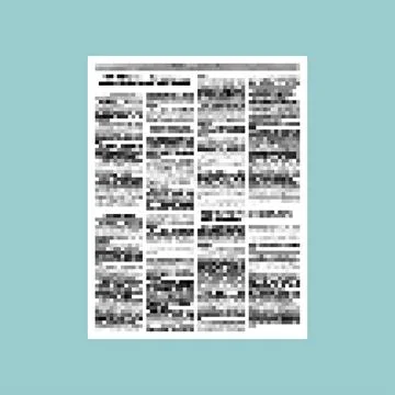Newspaper Pixel art. 8 bit printed publication. pixelated retro Newspaper Illustrazione stock