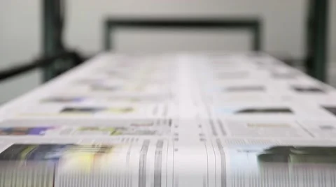 Newspaper Press - Fast moving print in factory Stock Footage 45361787