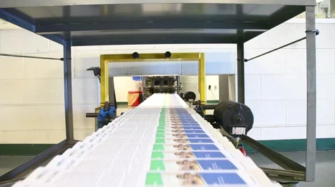 Newspaper Press - Fast moving print in factory Stock Footage 45363089