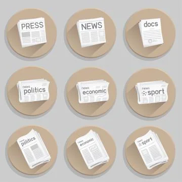 Newspaper press icon Stock Illustration