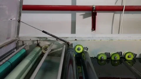 Newspaper print process. Shooting of the publishing business from a close distan Stock-Footage 75451945