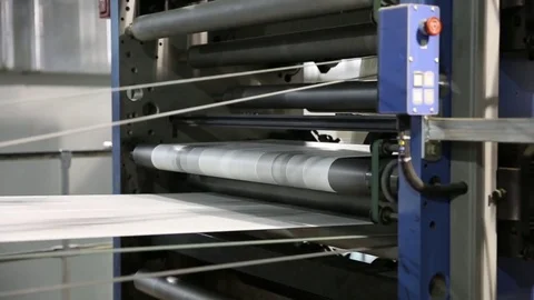 Newspaper print process. Shooting of the publishing business from a close distan Stock-Footage 75452393