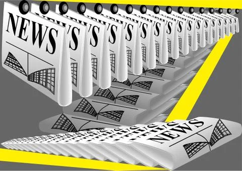 Newspaper printing Stock Illustration