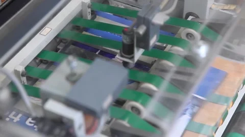 Newspaper printing with a roller offset printing machine in a printing Stock Footage 131508757