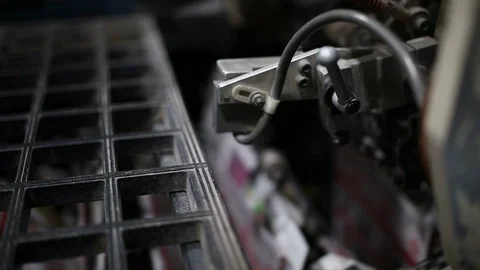 Newspaper Production Line Stock Footage 122586352