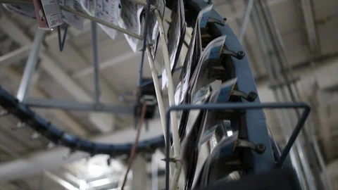 Newspaper Production Line Stock Footage 122586365