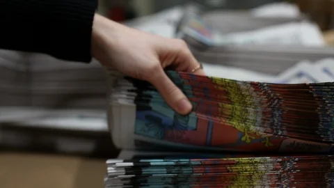 Newspaper Production Line Video stock 122586397