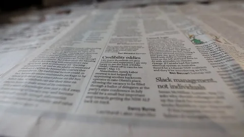 Newspaper reading - close up Stock Footage 72017566