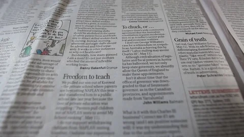 Newspaper reading - close up Stock Footage 72017883