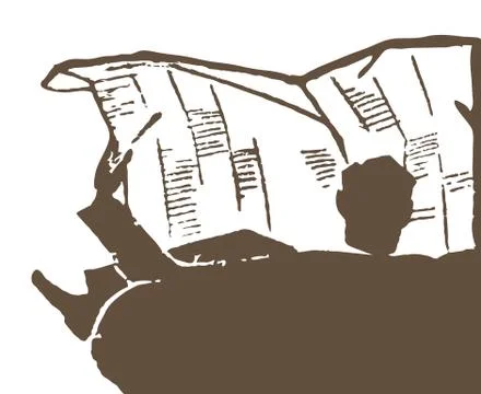 Newspaper reading Stock Illustration