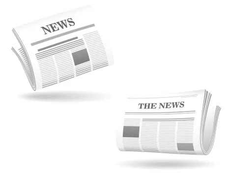 Newspaper realistic icons Stock Illustration
