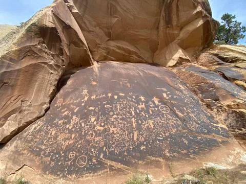 Newspaper Rock in Utah Stock Photos