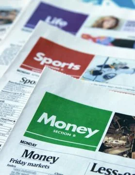 Newspaper sections Stock Photos