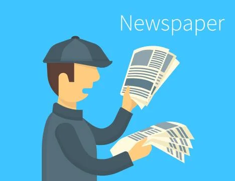 Newspaper selling Stock Illustration