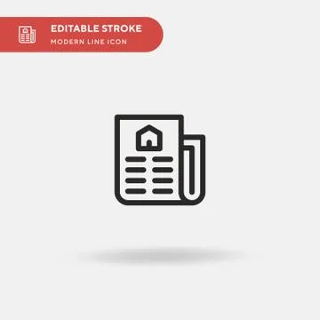 Newspaper Simple vector icon. Illustration symbol design template for web mob Stock Illustration