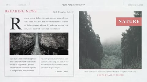 Newspaper Slideshow Grunge After Effects stock