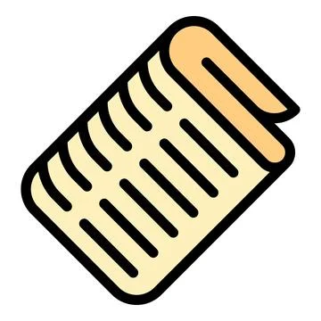 Newspaper stack icon color outline vector イラスト素材