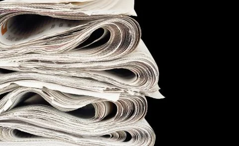 Newspaper stack Stockfoto's